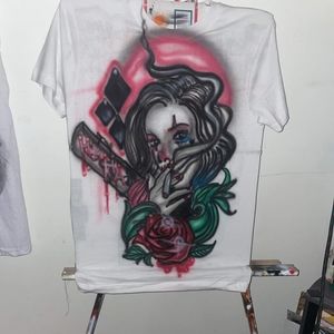 A customized airbrush Harley Quinn